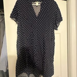 Navy Polka Dot Dress